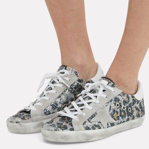 Superstar glitter leopard low-top trainers